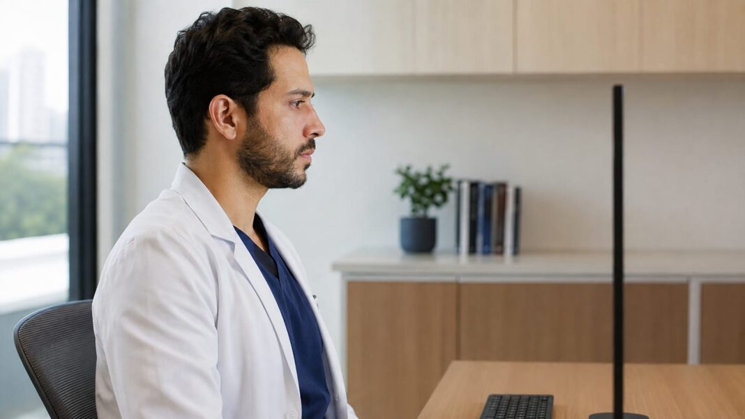 Médico utilizando IA
