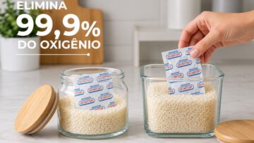 Absorvedor de oxigênio para alimentos aumenta a durabilidade dos alimentos.