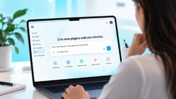 Pessoa criando o seu site a partir de um chat de inteligência artificial.
